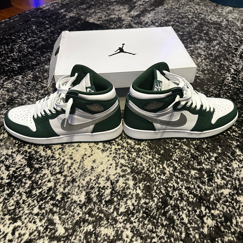 Jordan Green and White Sneakers
